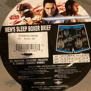 New NWT Star Wars black mens small sleep  boxers with millennial falcon Disney